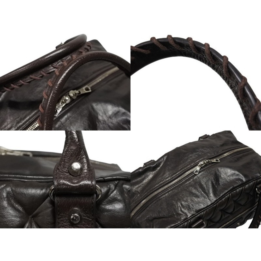 BALENCIAGA Matelasse City Handbag Brown Leather - Picture 5 of 9
